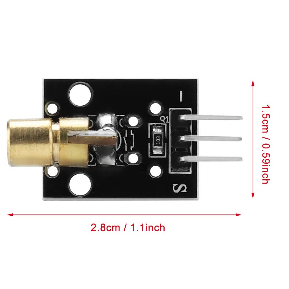 4 Pcs 3 Pin 650nm Red Transmitter Module Dot Diode Copper Head Sensor Module For
