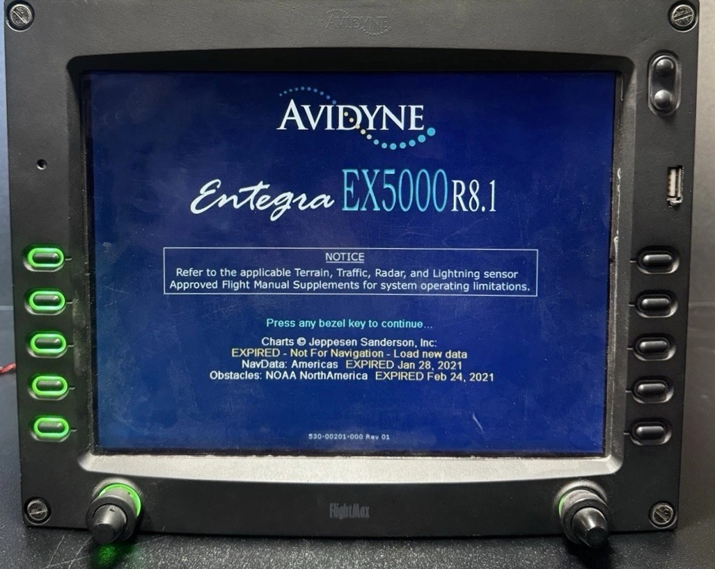 Avidyne Entegra EX5000 FlightMax Multifunction Display 700-00030-005 No Warranty