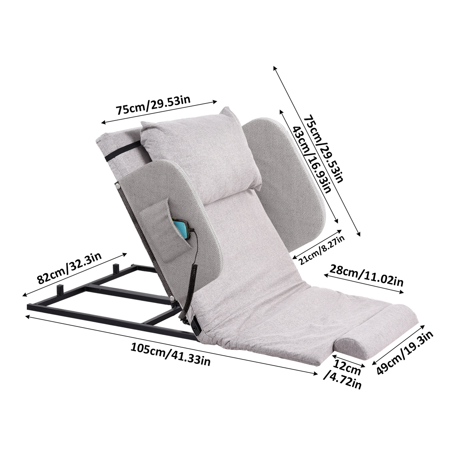 Rest With Backrest Armrest Back Lifting Bed