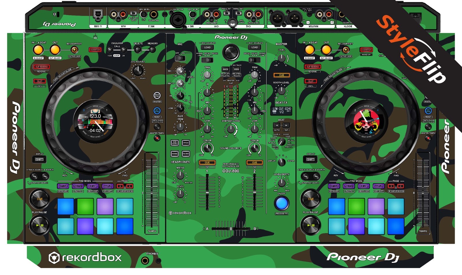 Pioneer DDJ-800 Skin | Color Green Camo | Protective Decal | StyleFlip Skins