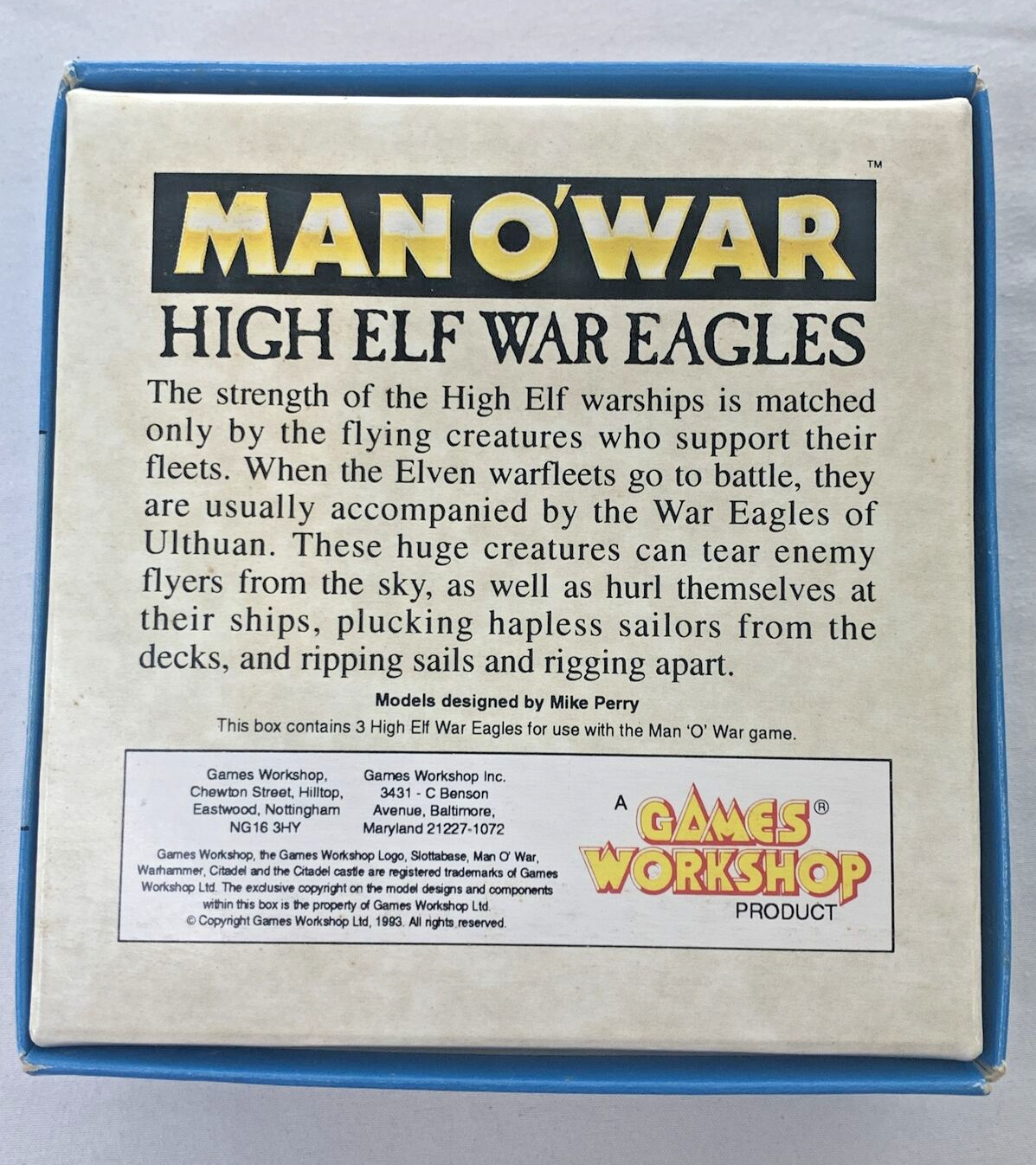 Games Workshop Man O' War High Elf War Eagles New Open Box