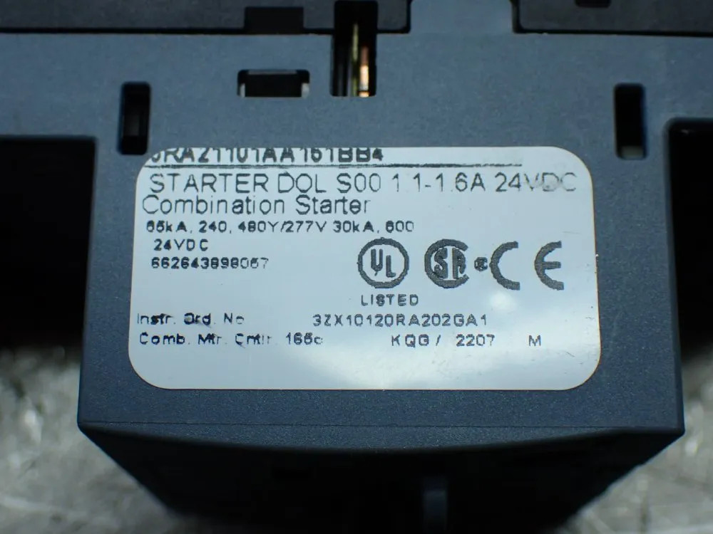 SIEMENS COMBINATION STARTER 3RA21101AA151BB4