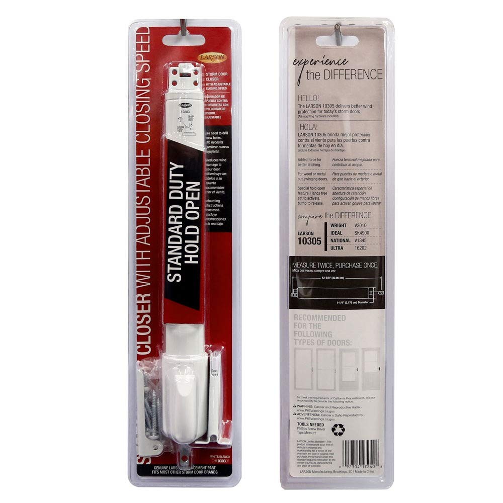 LARSON Certified Storm Door Hold-Open Closer Kit (White)