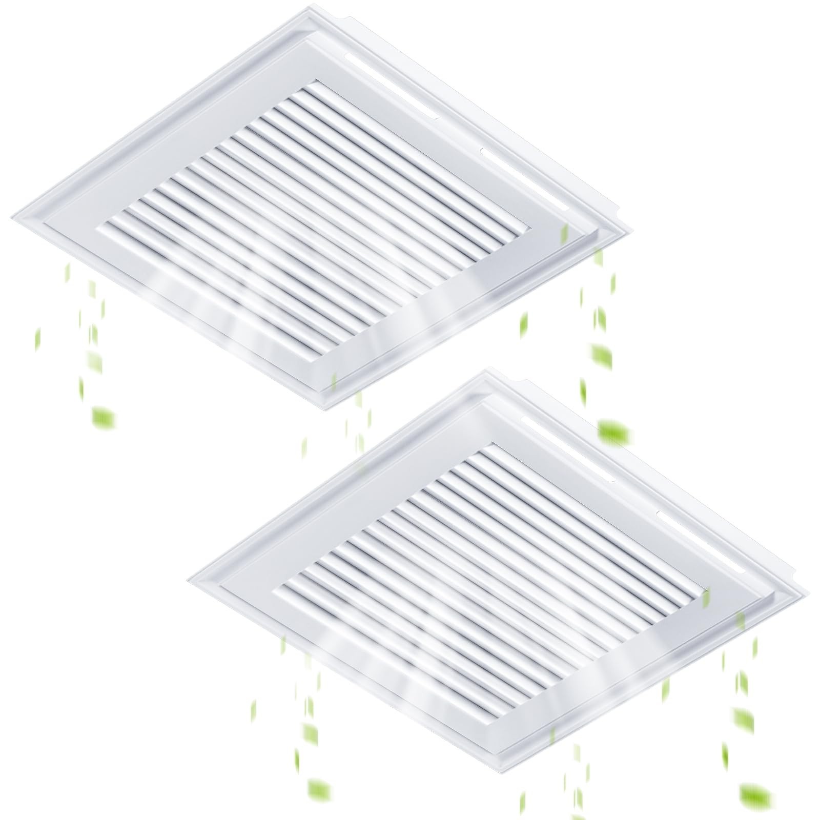 Baquler 2 Pcs 12 x 12 Inch Bathroom Exhaust Fan Cover with Spring White Squar...