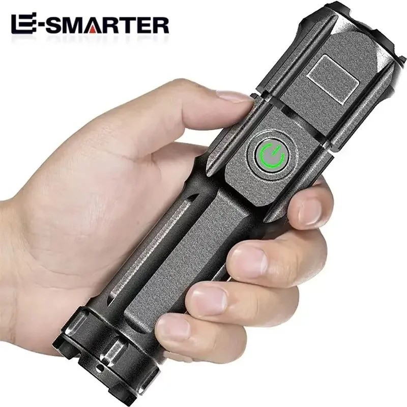 Rechargeable LED Flashlight USB Waterproof Zoom Tactical Torch Lamp