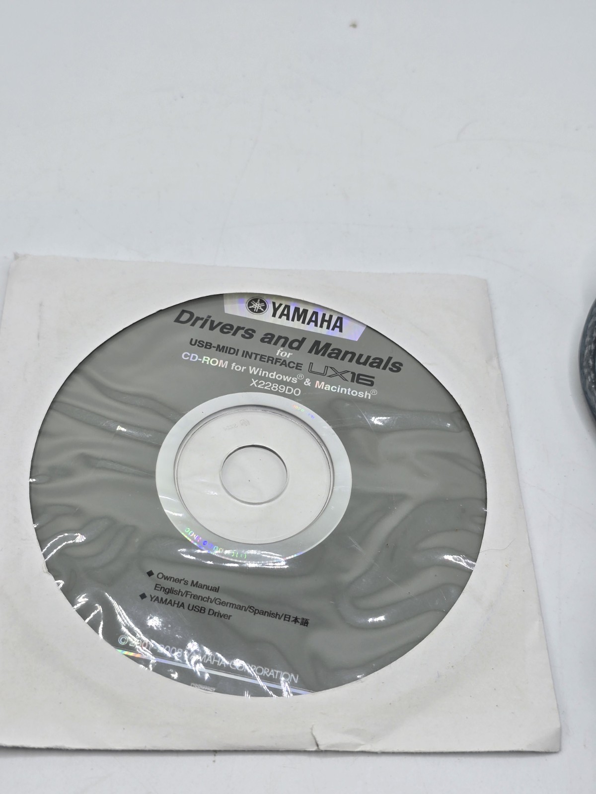 Yamaha UX16 USB to MIDI Interface - Computer Audio Adapter W/ Drivers Manual Cd