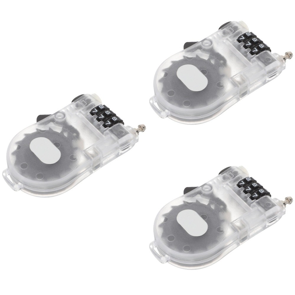 3 Count Compact Lock Anti Theft Handlebar Snowboard Safety Protection
