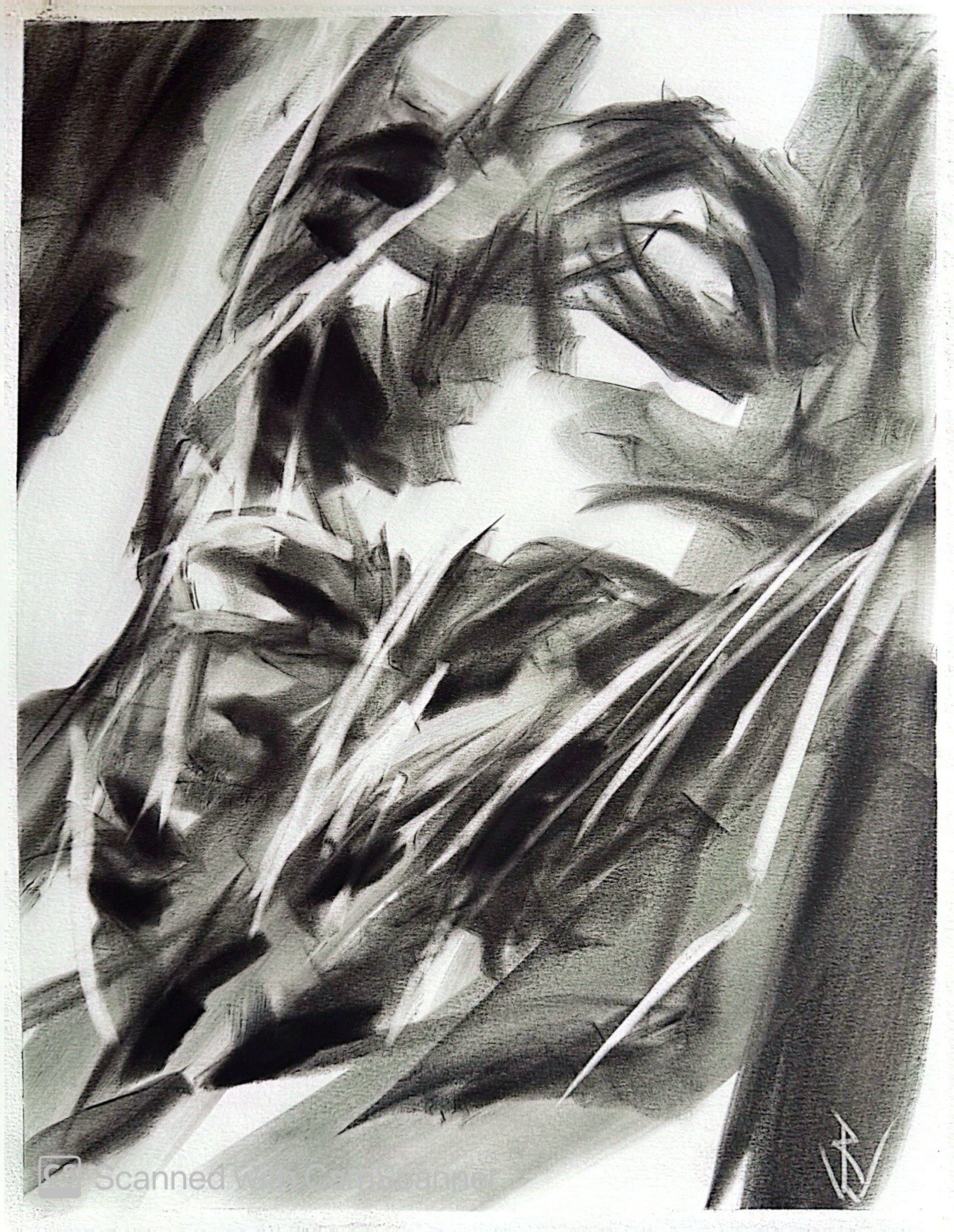 Dark Expressionist Demon – 11x14 Pastel Drawing on Paper