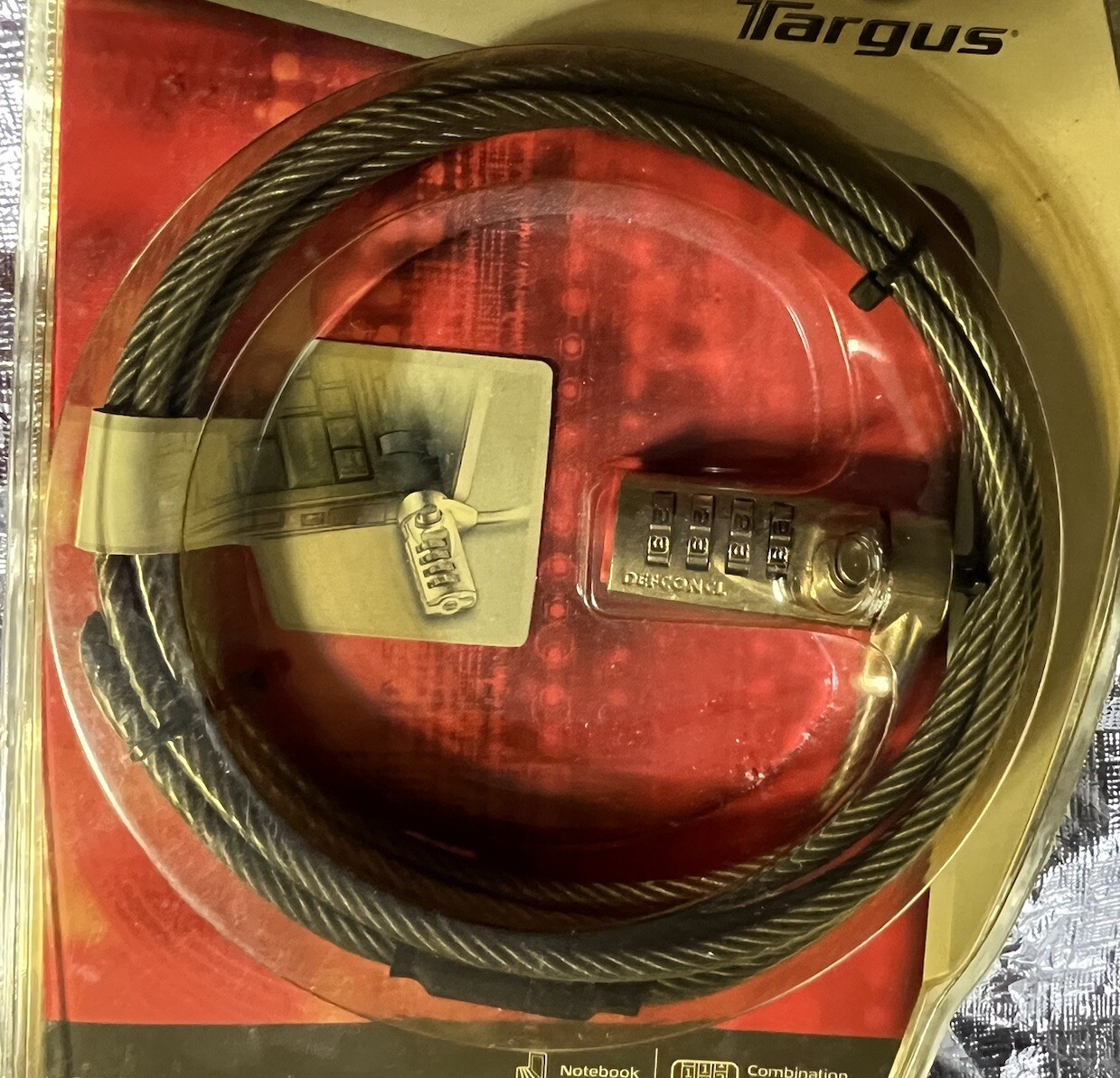 Targus Defcon CL Laptop Notebook Security Combination Lock & Cable PA410U New