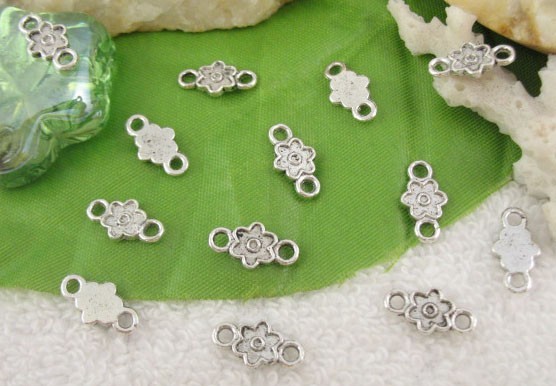 200pcs Tibetan silver flower connector links FC10049