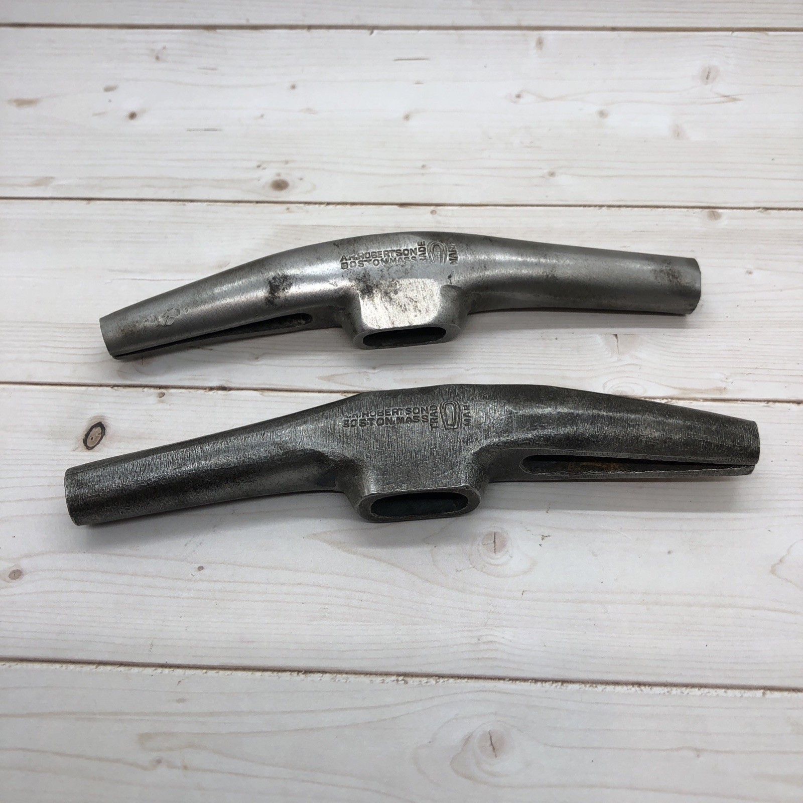 Robertson Boston Ma Horseshoe Trademark Upholsterers Tack Hammer Heads Lot Of 2