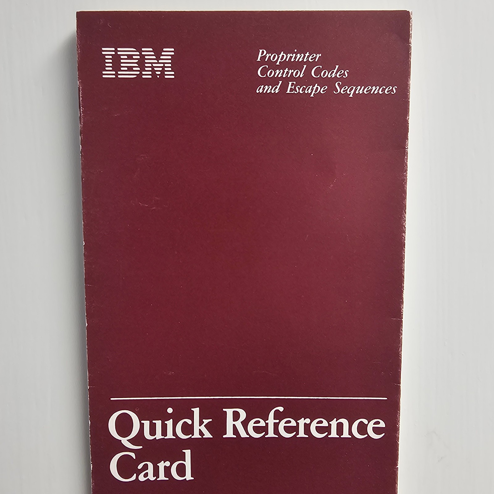 Vintage IBM ProPrinter Control Codes and Escape Sequence Quick Reference Card