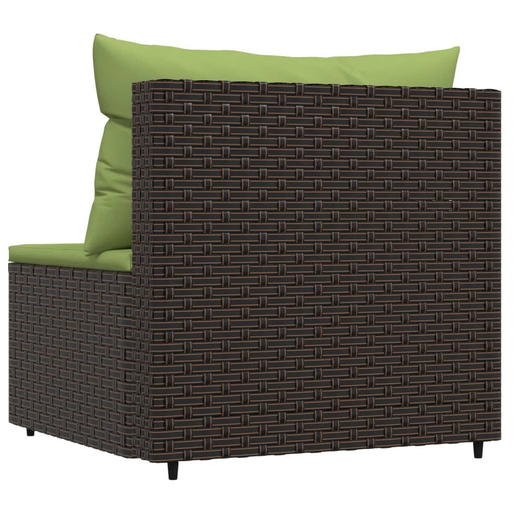 Patio Middle Sofa Brown PE rattan Medium Adjustable Feet