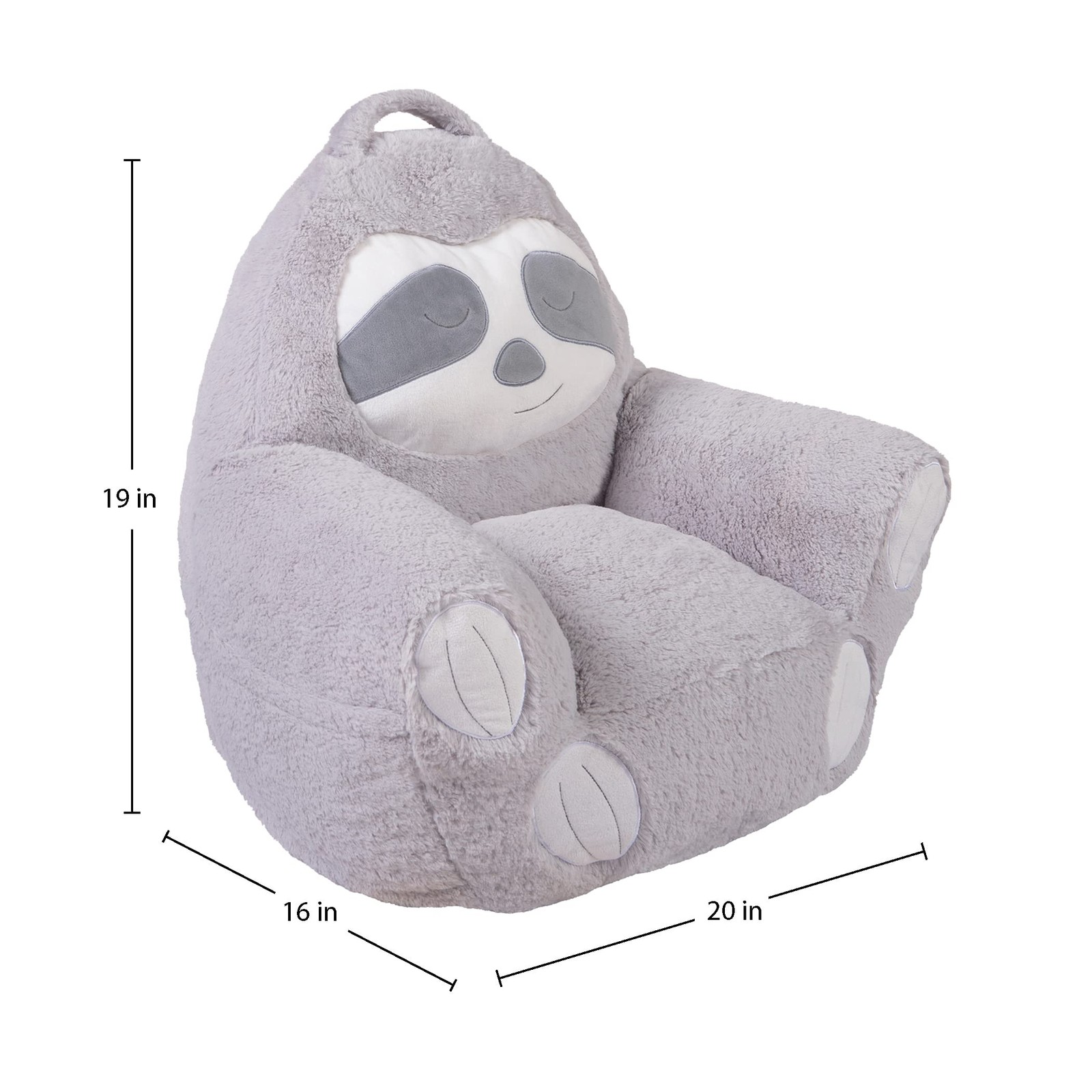 Sloth Toddler Chair Plush Character Kids Chair Comfy Pillow Chair for Boys and G