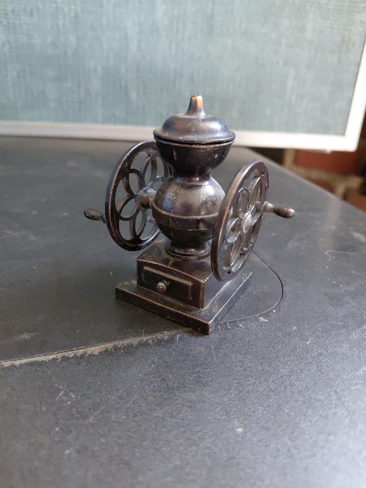 Coffee Grinder Bronze Metal Diecast Pencil Sharpener
