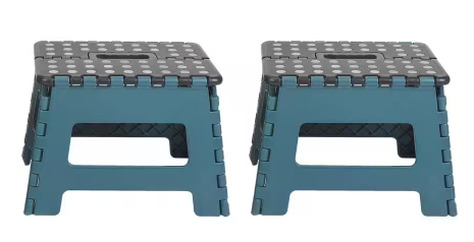 Durable Foldable Step Stool Anti-Slip Rubber Portable Handy 8.5in (2-PACK)