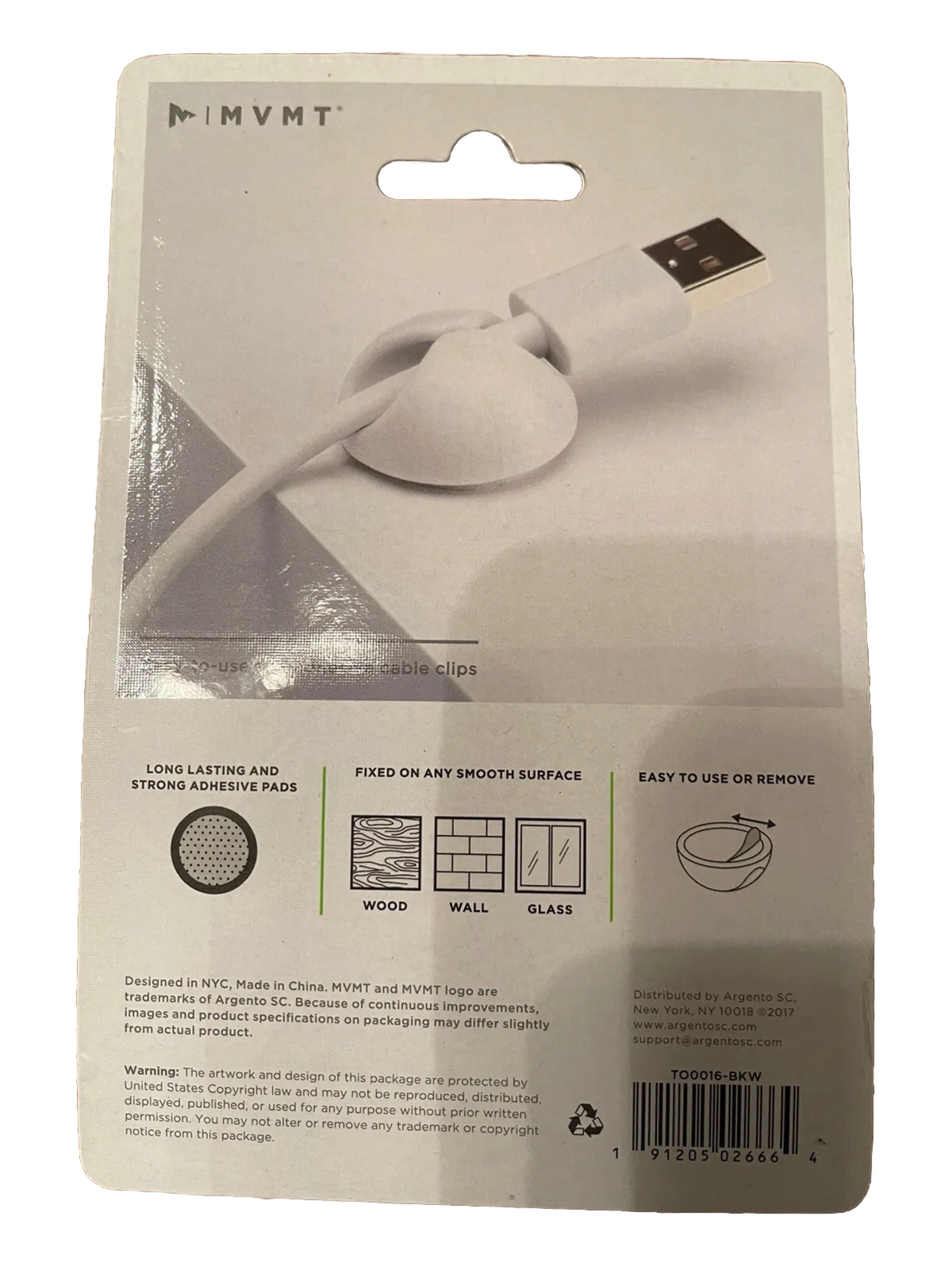 MVMT (3) Pack Clip On Cable Organizers