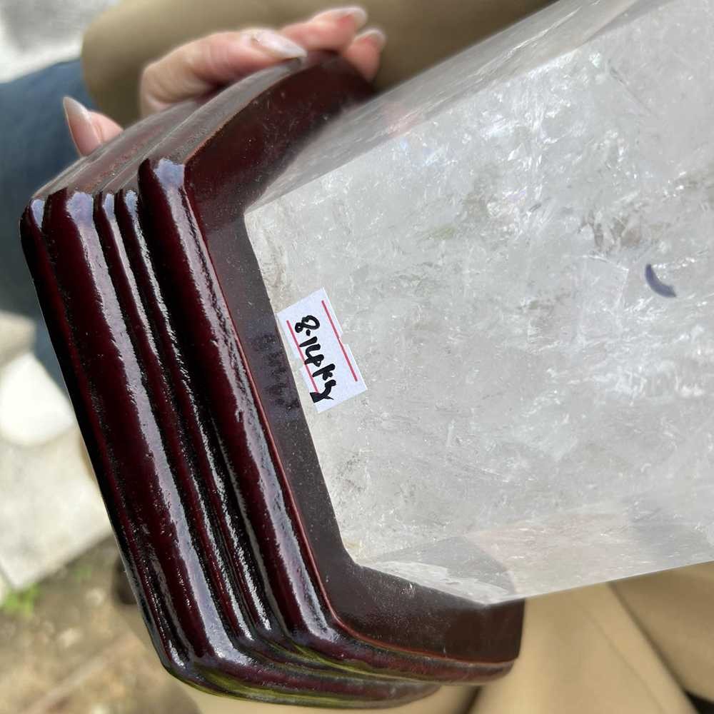 17.9LB TOP Natural clear quartz obelisk carved crystal wand point Reiki Tower