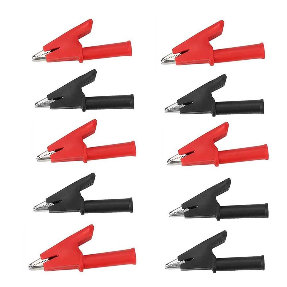 10PCS Fully Insulated Crocodile Clips for Electrical Testing and Jumpers