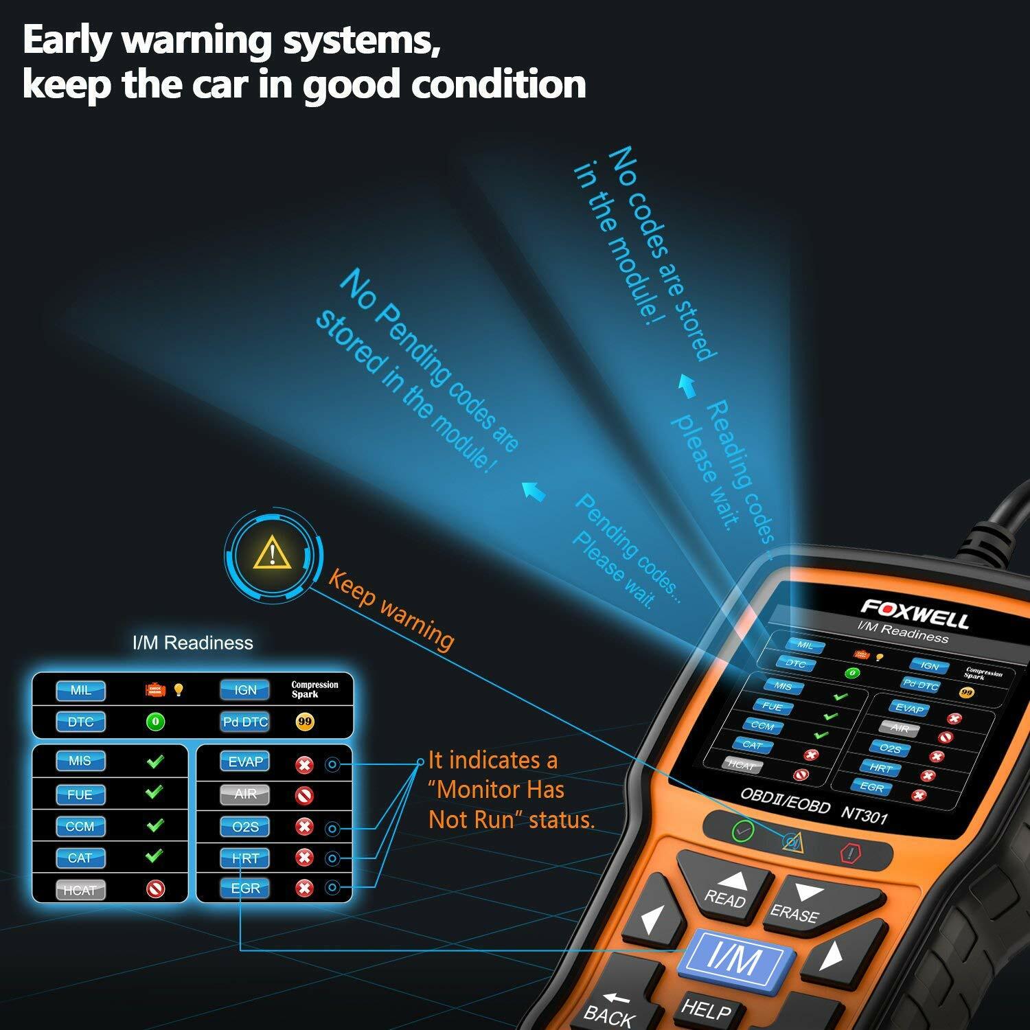 Foxwell NT301 Code Reader Check Engine Fault OBD2 Scanner Car Diagnostic Tool