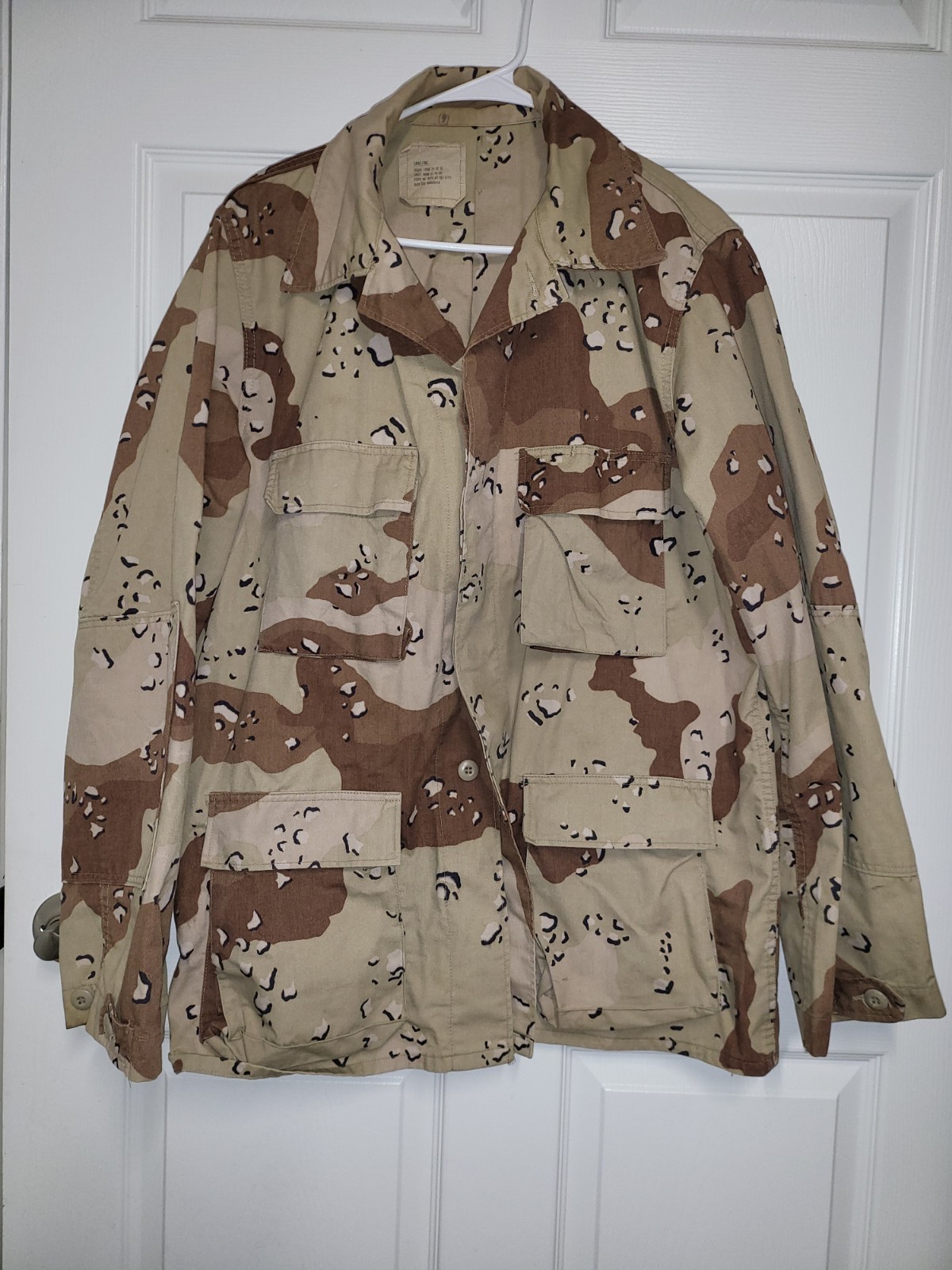 Us Military Desert Camo Jacket  Size Large Long Original  Issue