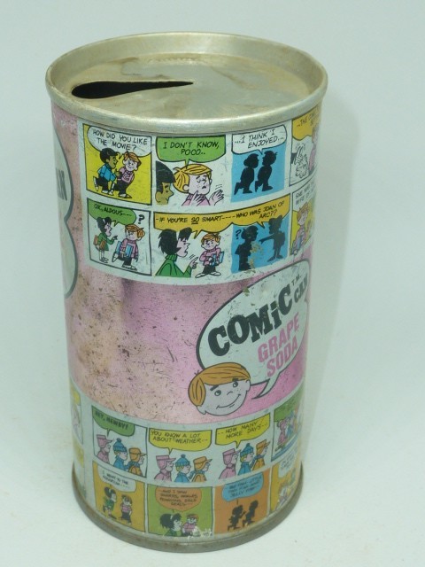 Empty Top Opened 12oz Comic Grape Soda S.S. Tab-Top