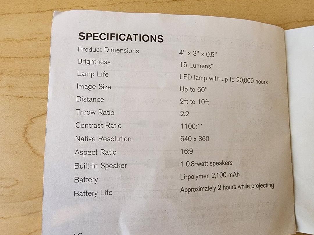 Brookstone Pocket Projector Slim