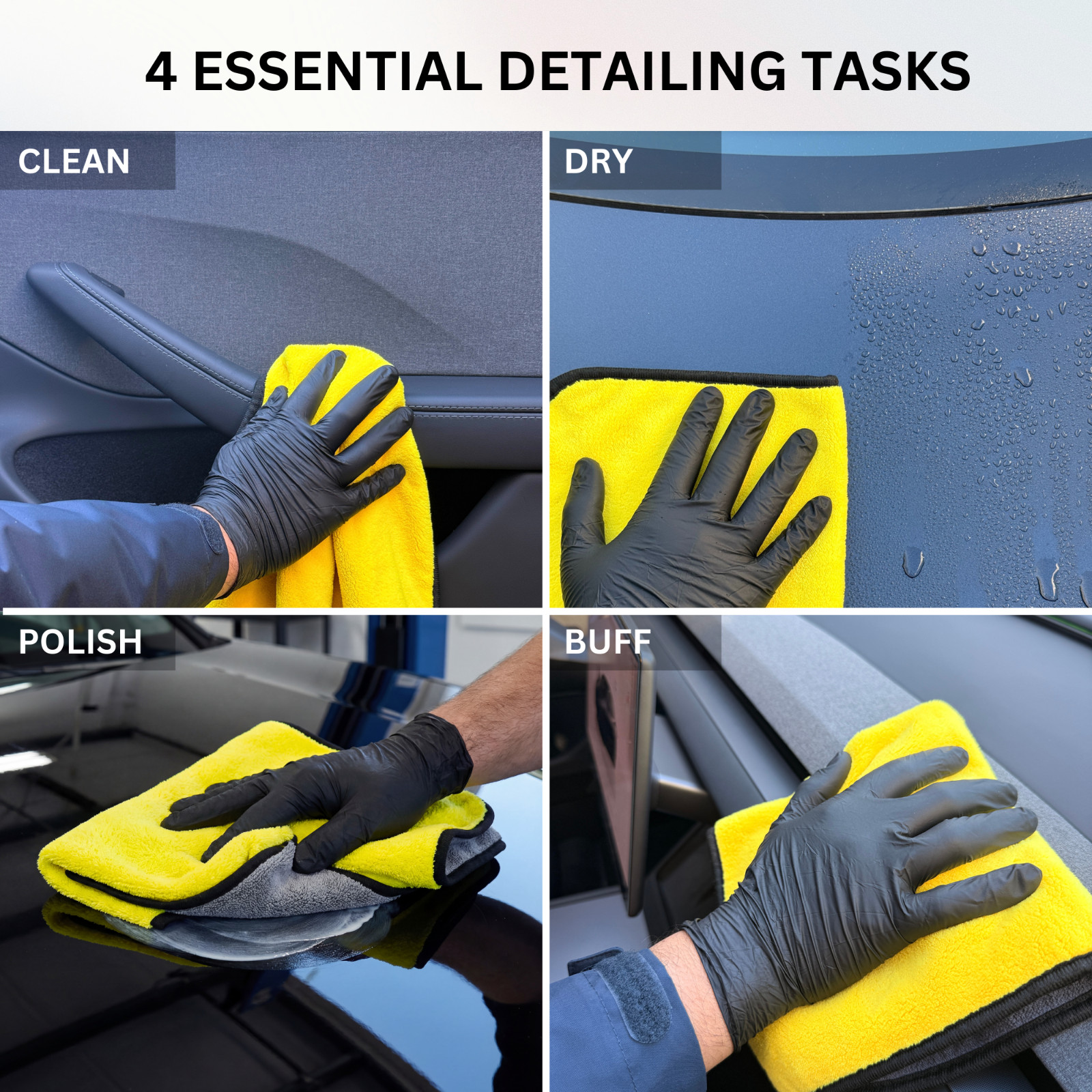 Car Detailing Microfiber 600 GSM - 3 Pack