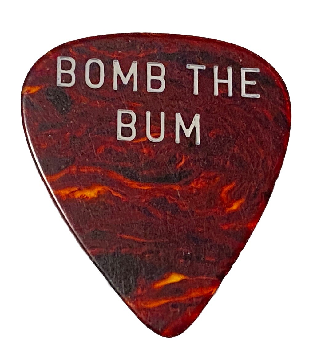 Vintage Guitar Picks-D’Andrea 351-Ad-Lib-BOMB THE BUM-Tort Heavy-Joe Macey Pick