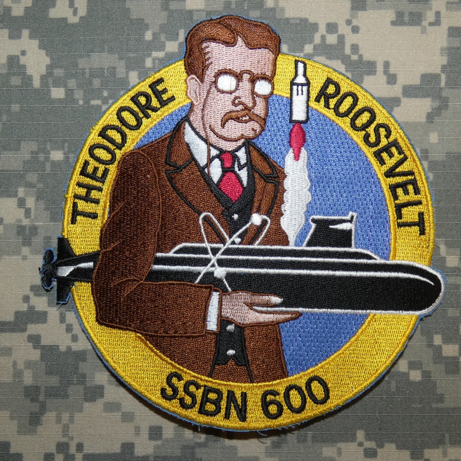 US Navy USS Theodore Roosevelt SSBN 600 Submarine Embroidered Full Color Patch