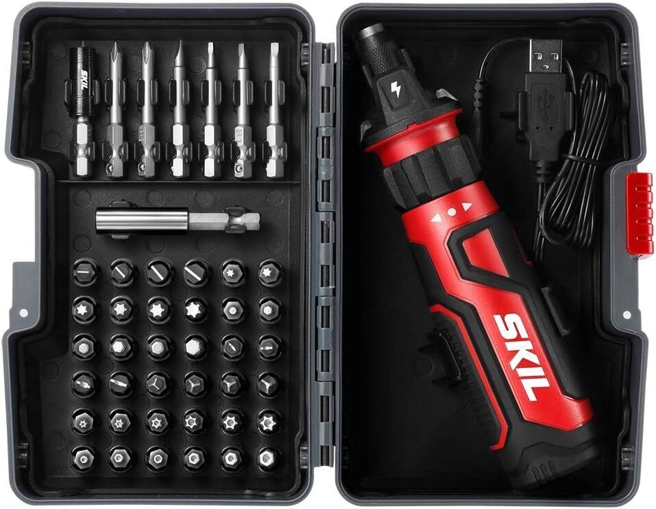 Rechargeable 4V Cordless Screwdriver with USB Charging Cable &Carrying Case US