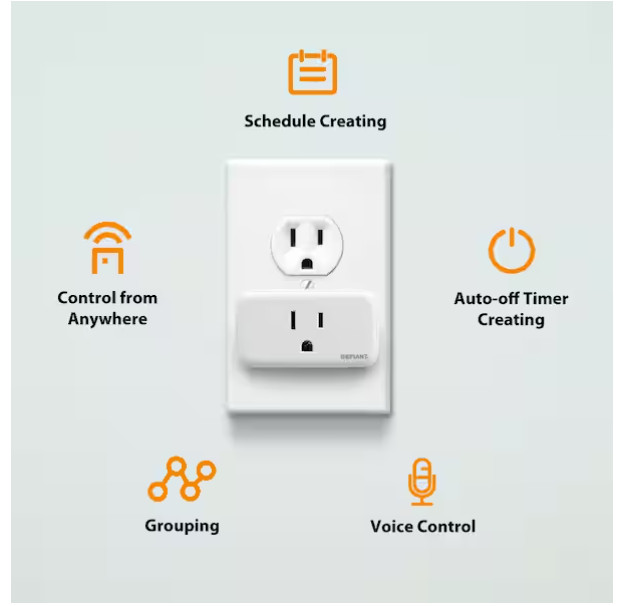 Volt Indoor Smart Plug & Timer Wi-Fi Bluetooth Single Outlet Powered by Hubspace