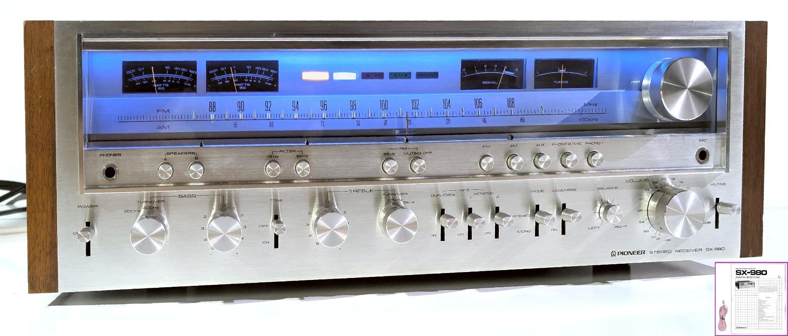 🔥【PRO SERVICED】MONSTER Pioneer SX-980 160W Receiver~XSTR/CAP/LED MOD💥GUARANTY