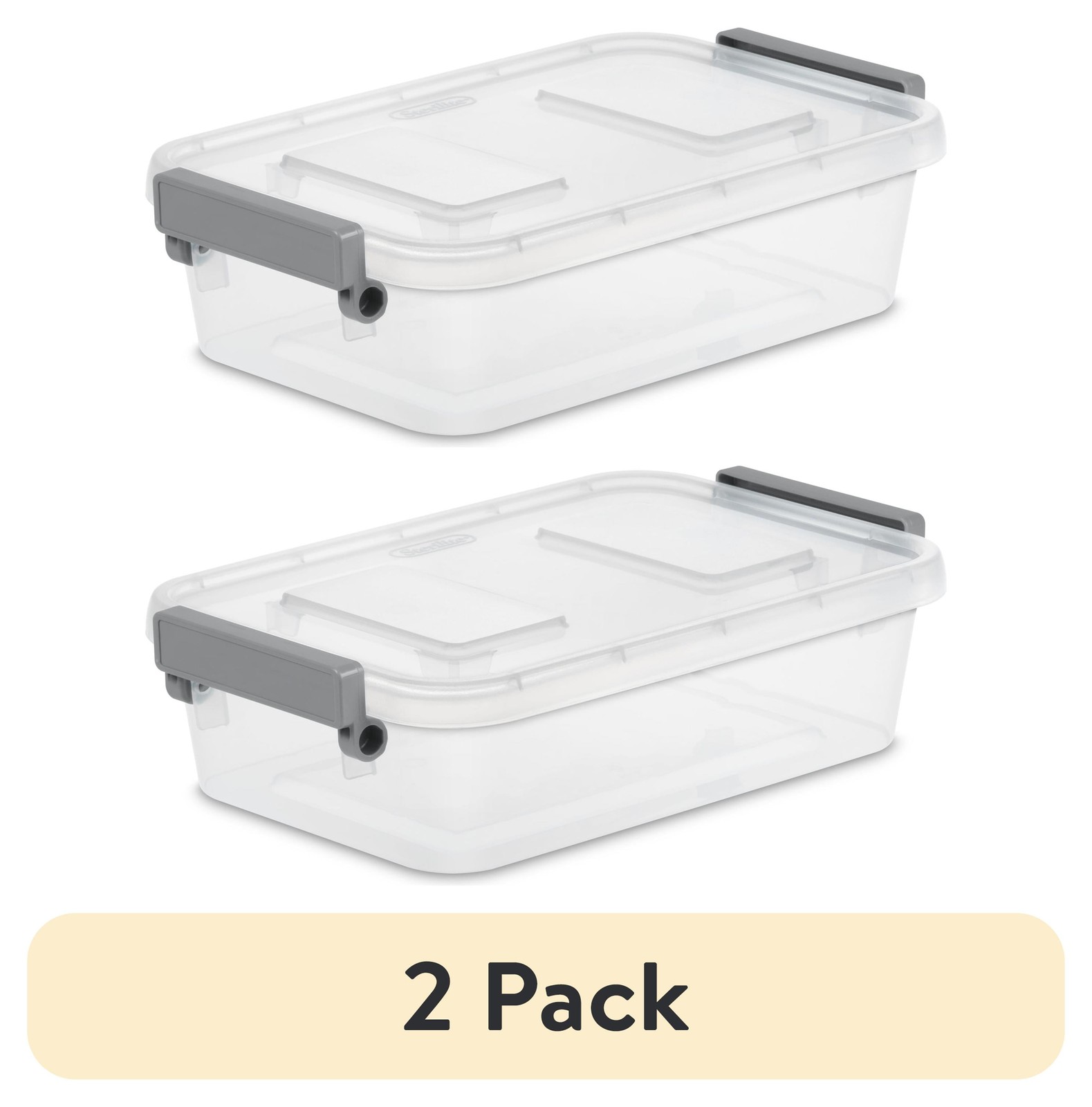 (2 pack) Sterilite Modular 2.7 Quart Small Latching Storage Bin