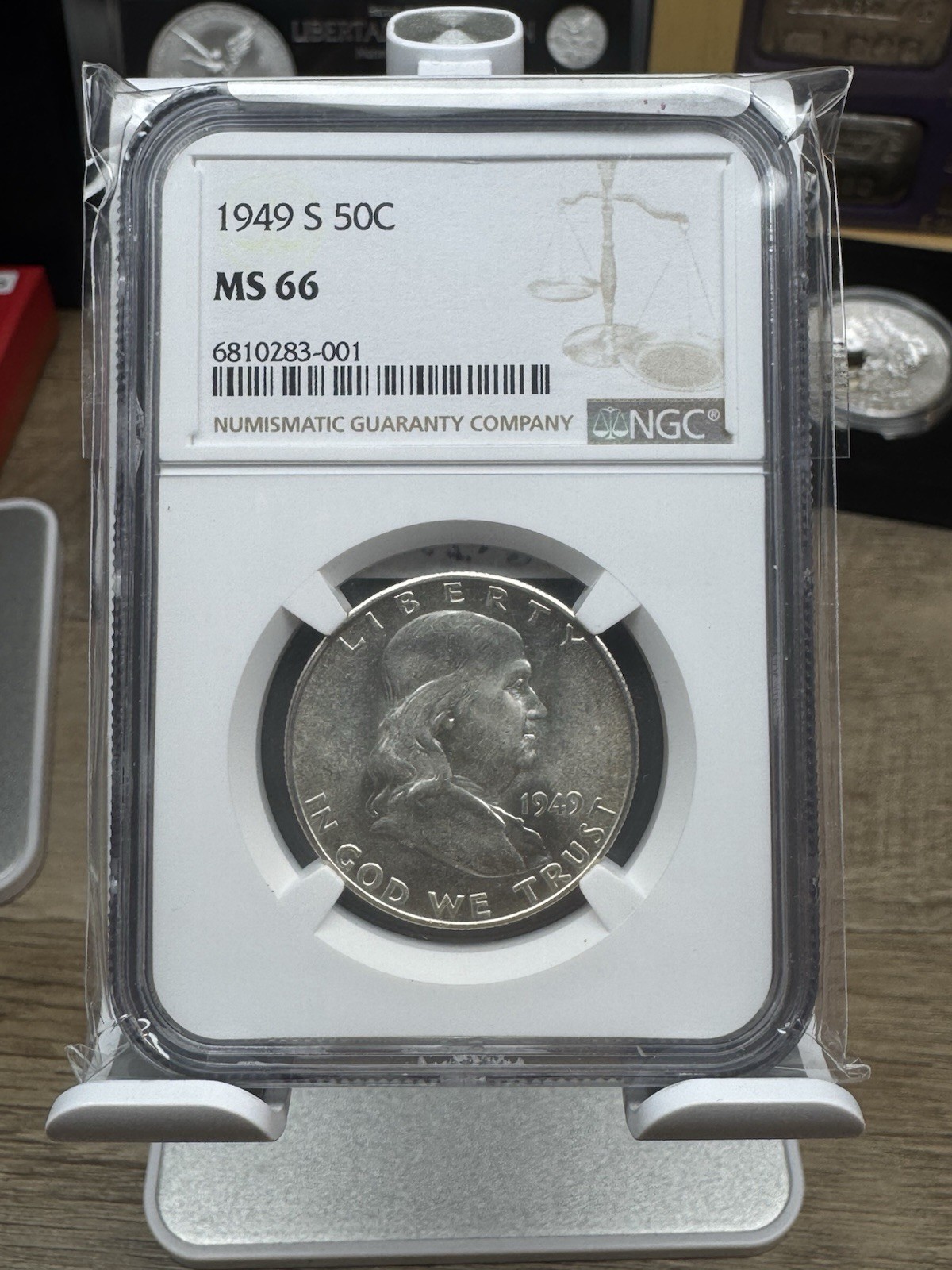 1949-S FRANKLIN HALF DOLLAR NGC MS66