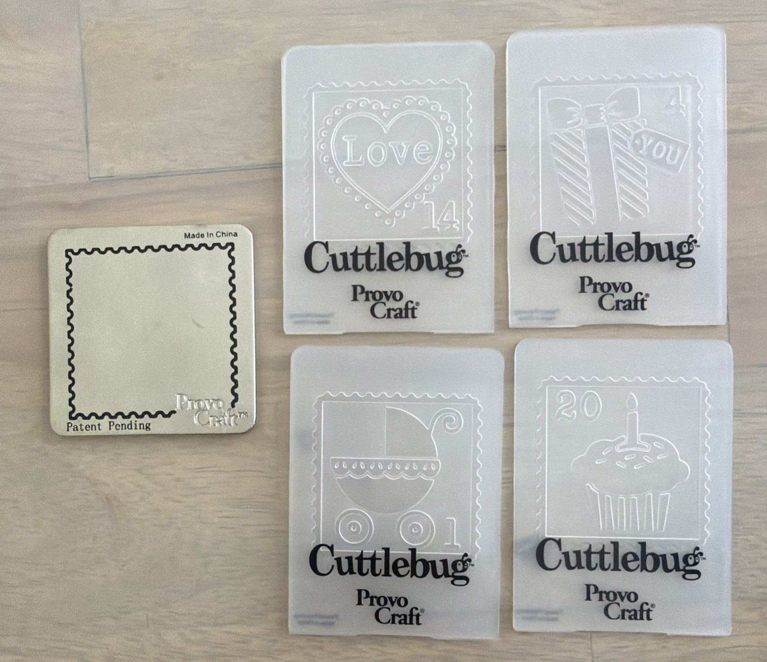 Cuttlebug Celebration Stamps Embossing Folders Die 5 Piece Set Provo Craft