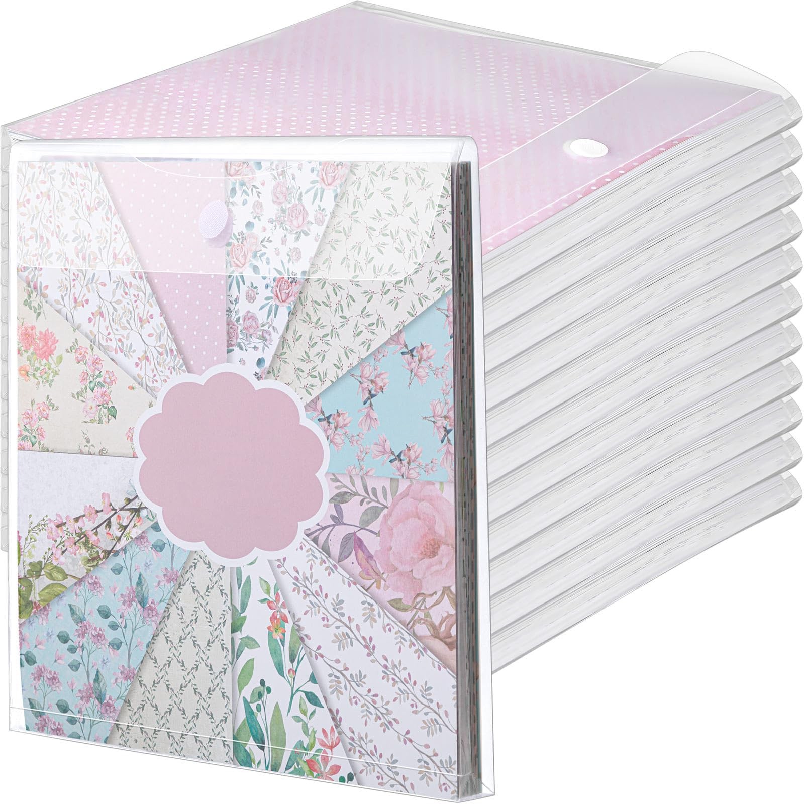 12 Pcs 12x12 Scrapbook Paper Storage Organizer Top Loading Plastic Holder