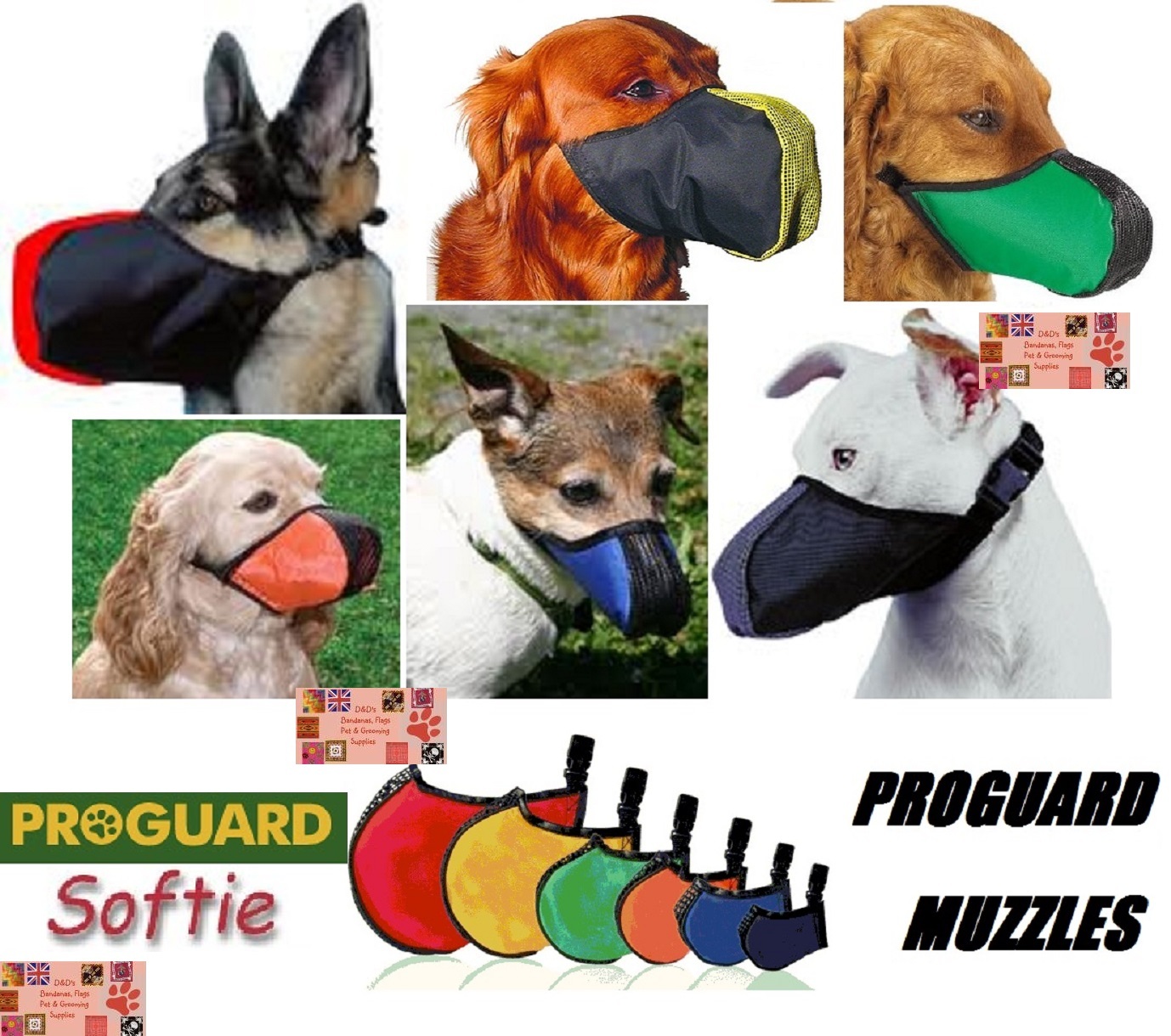 ProGuard SOFTIE DOG MUZZLE Mesh Quick-Fit Adjustable Safer Comfortable*U PICK