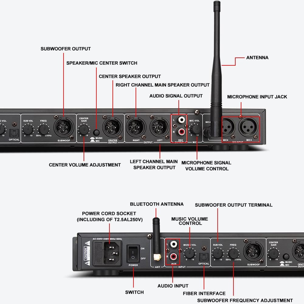 REV3900 Pre Effector Professional KTV Household Karaoke Multieffects Processo...