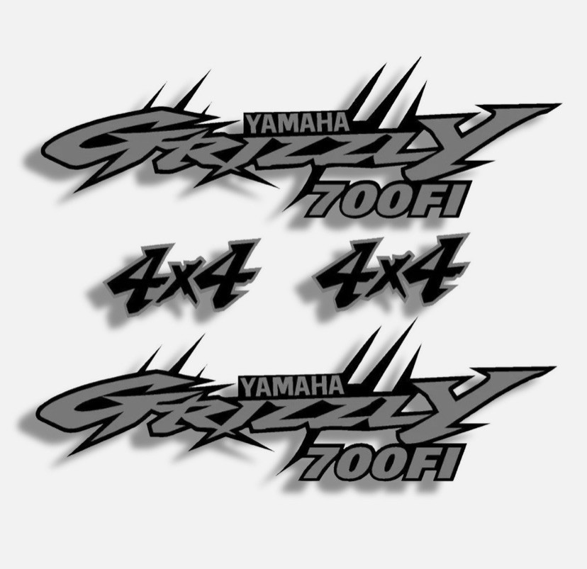 Yamaha Grizzly 4x4 700 Edition ATV Tank Decal Sticker kit Custom Silver