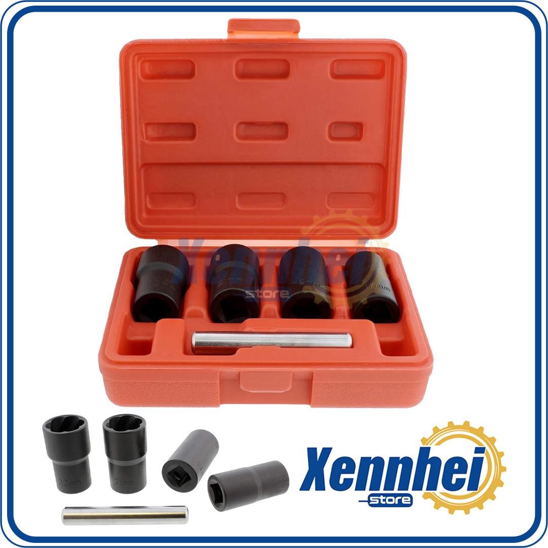 5pc Wheel Lock Removal Kit, Locking Lug Nut Removal Tool - 17MM,19MM, 21MM, 22MM