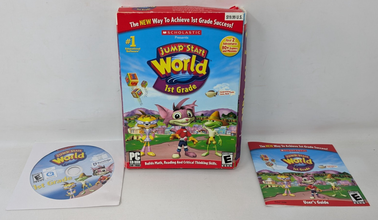 Jump Start World 1st Grade CIB Box PC CD-ROM Game Scholastic Windows XP Vista