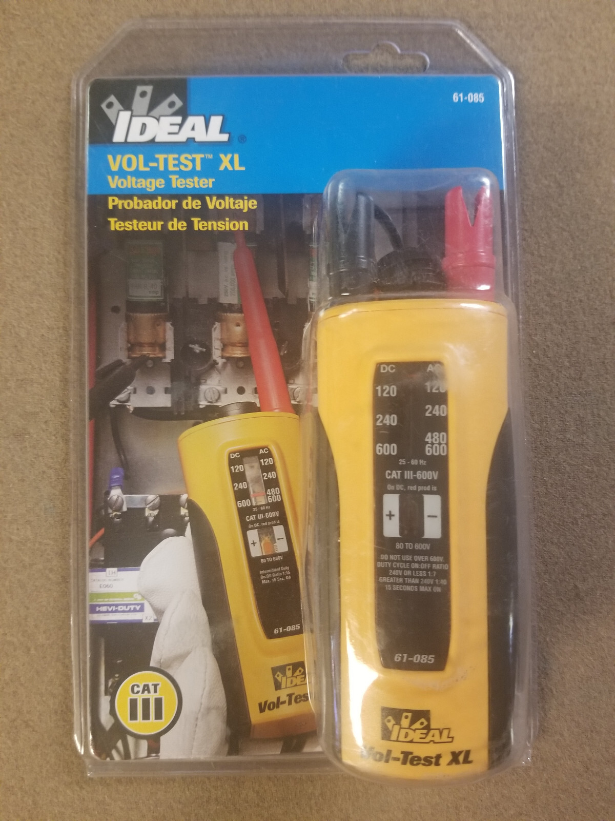 IDEAL VOL-TEST XL Voltage Tester Wiggy 120V/240V/480V/600V AC/DC 61-085 NEW