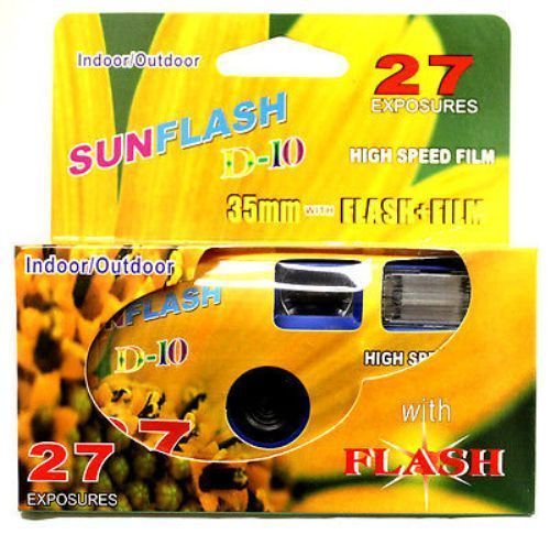 2 Pcs Sun Flash D-10 Single Use One Time Use Disposable Film Camera