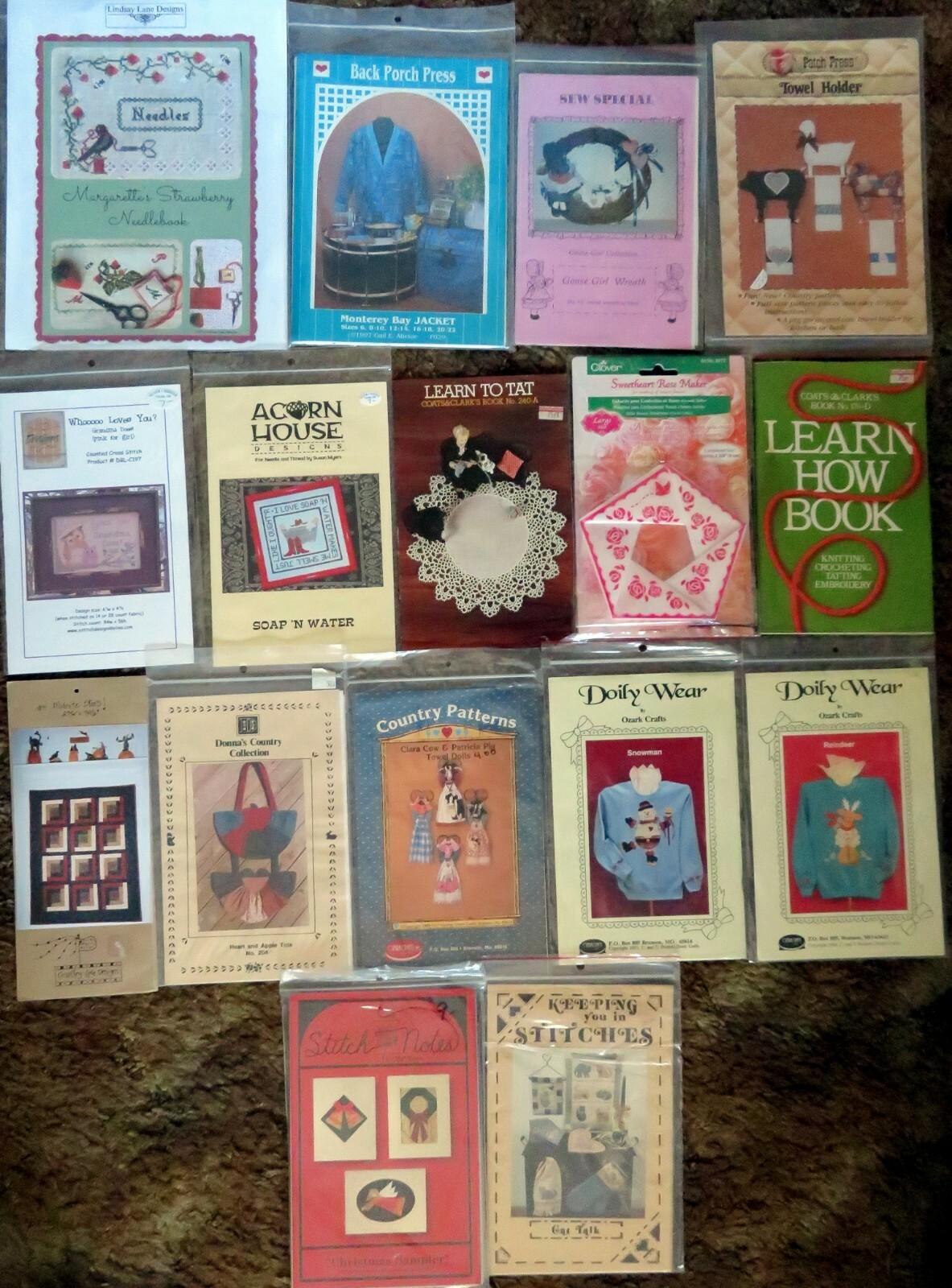 NEEDWORK / SEWING / ETC. Hanging bag items - Lot of 21 Items - Photos 1-2