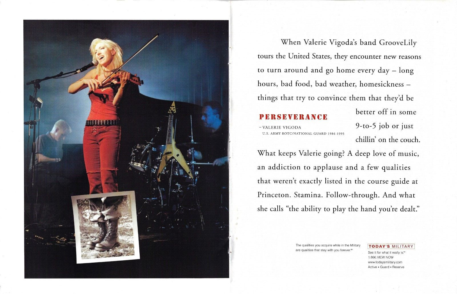2004 Today's Military Valerie Vigoda GrooveLily Band Army VINTAGE PRINT AD