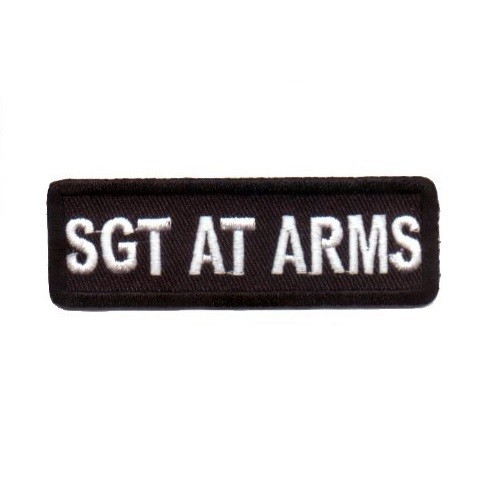 SGT AT ARMS PATCH WHIT ON BLACK