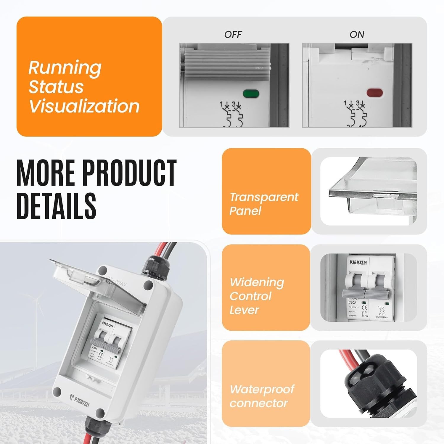 Solar Panel Disconnect Switch 400V DC/AC 20A Outdoor PV Array