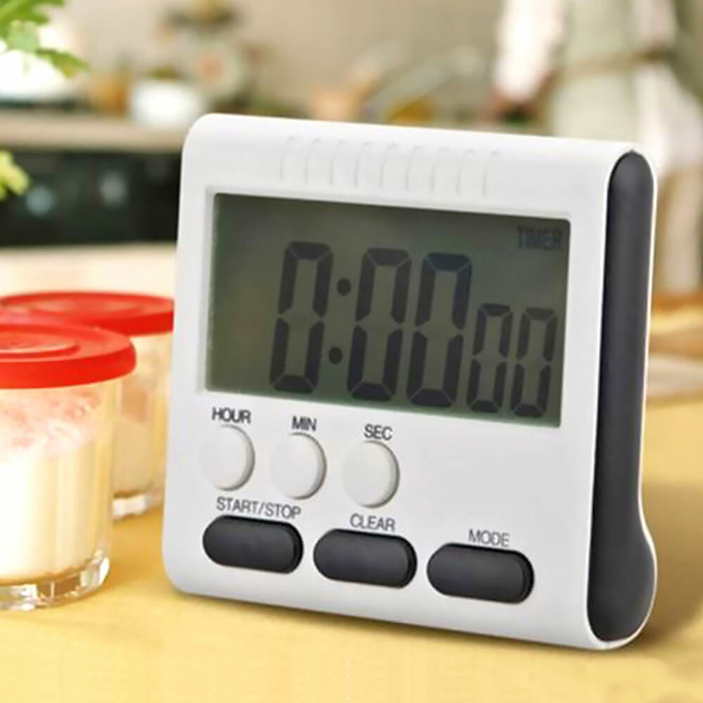 Large LCD Digital Kitchen Cooking Timer Count Down Up Clock Loud Alarm Magnetic