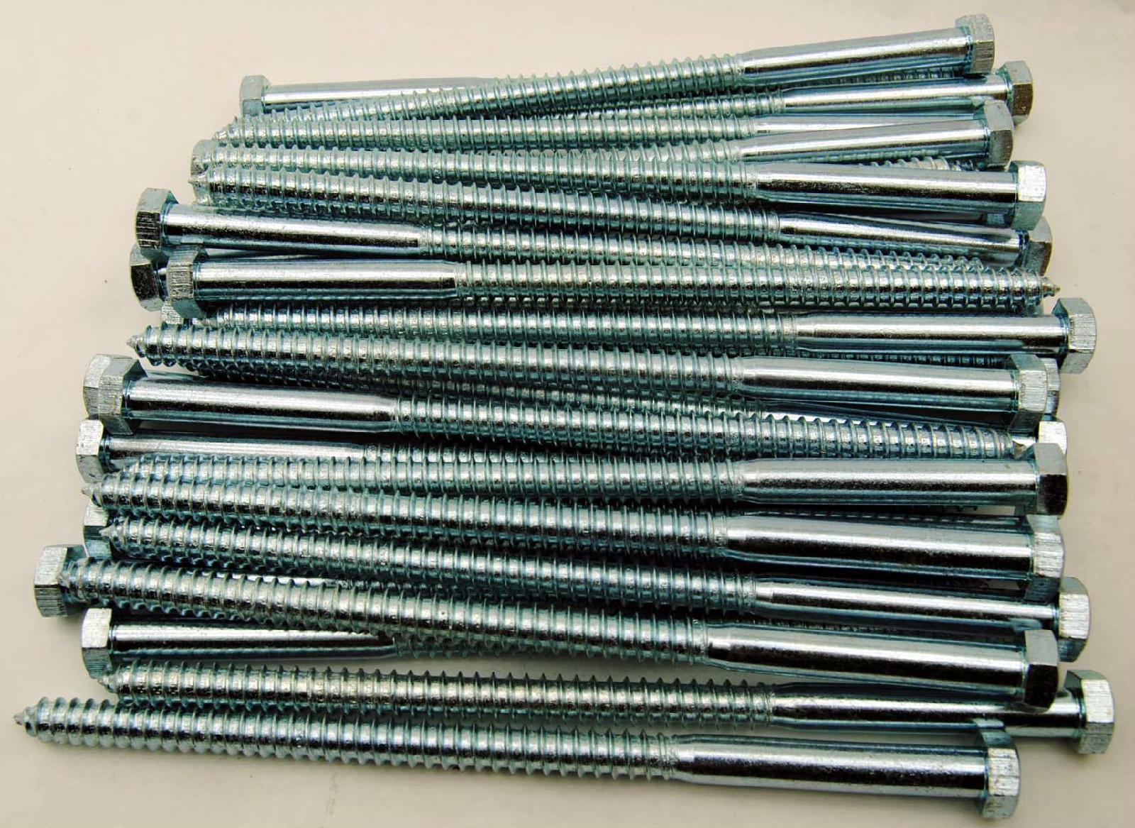 (25) Hex Head 1/2 x 10" Lag Bolts Zinc Plate Wood Screws